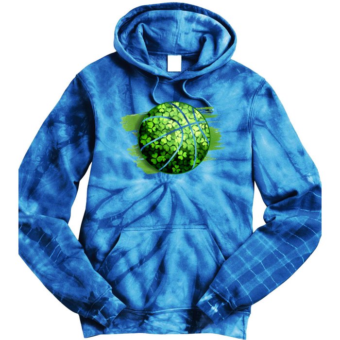 Basketball Ball Irish Shamrock Clover St Patrick's Day Cool Gift Tie Dye Hoodie