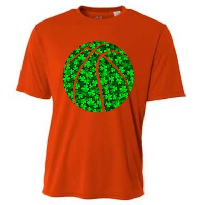 Basketball Ball Irish Shamrock Clover St Patrick's Day Gift Cooling Performance Crew T-Shirt