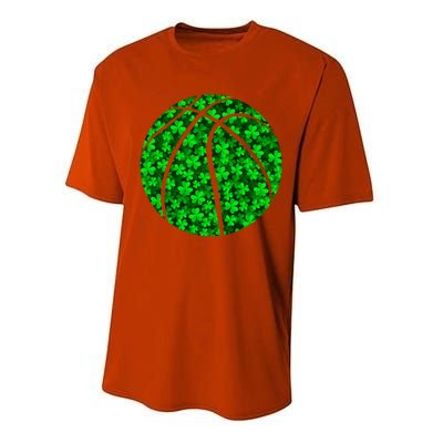 Basketball Ball Irish Shamrock Clover St Patrick's Day Gift Performance Sprint T-Shirt