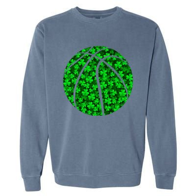 Basketball Ball Irish Shamrock Clover St Patrick's Day Gift Garment-Dyed Sweatshirt