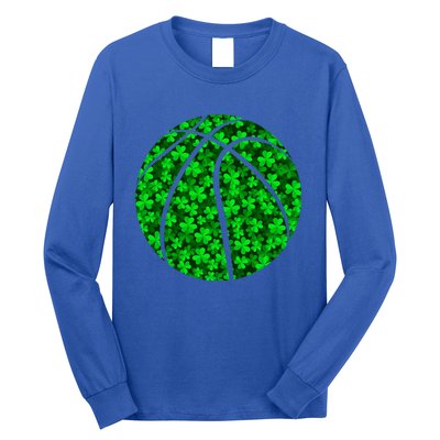 Basketball Ball Irish Shamrock Clover St Patrick's Day Gift Long Sleeve Shirt