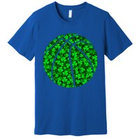 Basketball Ball Irish Shamrock Clover St Patrick's Day Gift Premium T-Shirt