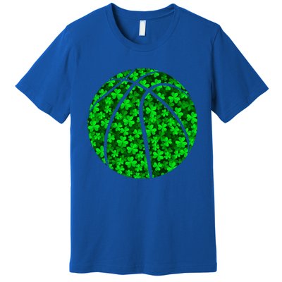 Basketball Ball Irish Shamrock Clover St Patrick's Day Gift Premium T-Shirt