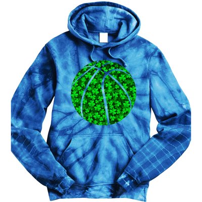 Basketball Ball Irish Shamrock Clover St Patrick's Day Gift Tie Dye Hoodie