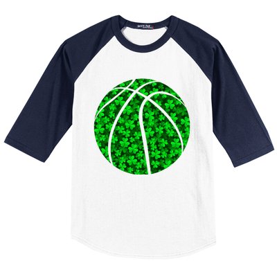 Basketball Ball Irish Shamrock Clover St Patrick's Day Gift Baseball Sleeve Shirt