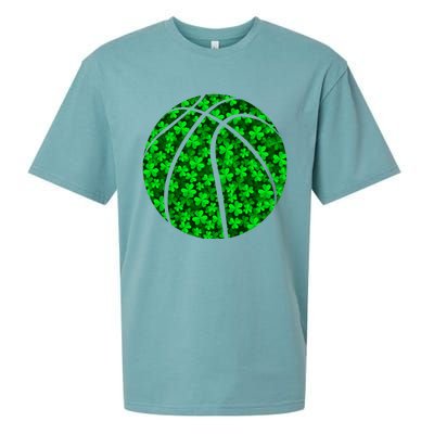 Basketball Ball Irish Shamrock Clover St Patrick's Day Gift Sueded Cloud Jersey T-Shirt