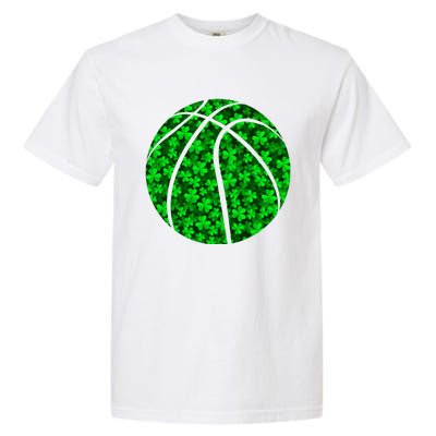 Basketball Ball Irish Shamrock Clover St Patrick's Day Gift Garment-Dyed Heavyweight T-Shirt