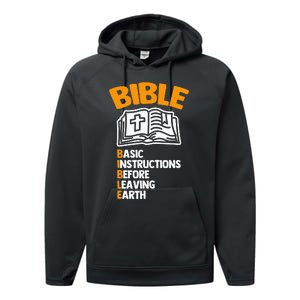 Bible (Basic Instructions Before Leaving Earth) - Catholic Performance Fleece Hoodie