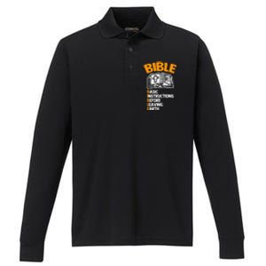 Bible (Basic Instructions Before Leaving Earth) - Catholic Performance Long Sleeve Polo