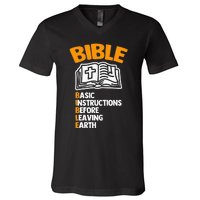 Bible (Basic Instructions Before Leaving Earth) - Catholic V-Neck T-Shirt