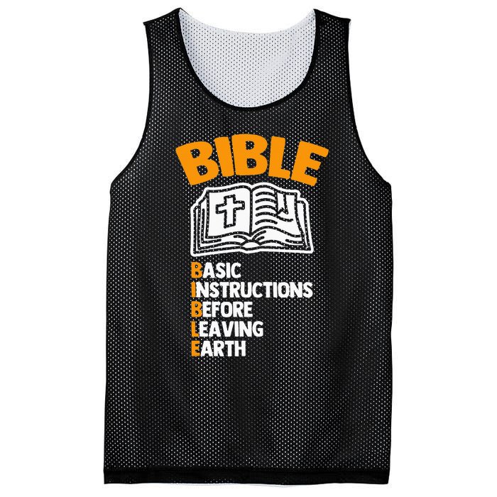 Bible (Basic Instructions Before Leaving Earth) - Catholic Mesh Reversible Basketball Jersey Tank