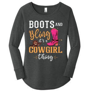 boots & bling it's a cow thing Western  Women's Perfect Tri Tunic Long Sleeve Shirt