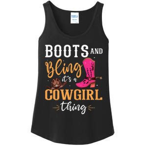 boots & bling it's a cow thing Western  Ladies Essential Tank