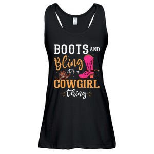 boots & bling it's a cow thing Western  Ladies Essential Flowy Tank