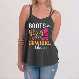 boots & bling it's a cow thing Western  Women's Strappy Tank