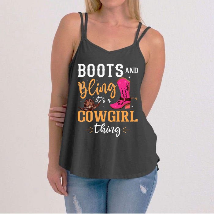 boots & bling it's a cow thing Western  Women's Strappy Tank