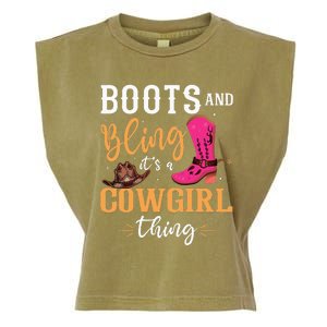 boots & bling it's a cow thing Western  Garment-Dyed Women's Muscle Tee