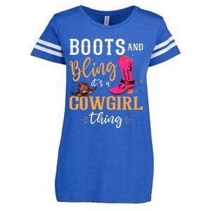 boots & bling it's a cow thing Western  Enza Ladies Jersey Football T-Shirt