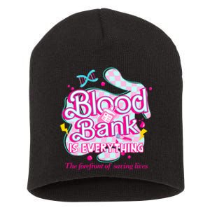 Blood Bank Is Everything Pink Retro Lab Week 2024 Med Tech Short Acrylic Beanie