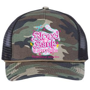 Blood Bank Is Everything Pink Retro Lab Week 2024 Med Tech Retro Rope Trucker Hat Cap