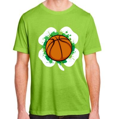 Basketball Ball Irish Shamrock Sport Funny St Patricks Day Gift Adult ChromaSoft Performance T-Shirt