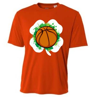 Basketball Ball Irish Shamrock Sport Funny St Patricks Day Gift Cooling Performance Crew T-Shirt