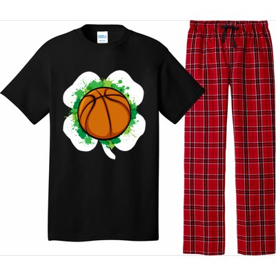 Basketball Ball Irish Shamrock Sport Funny St Patricks Day Gift Pajama Set