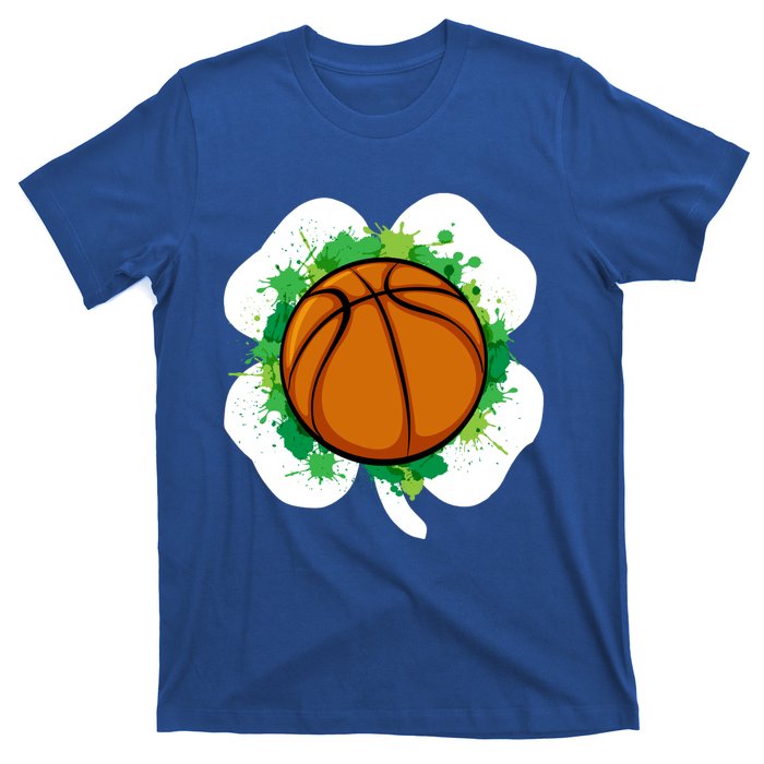 Basketball Ball Irish Shamrock Sport Funny St Patricks Day Gift T-Shirt