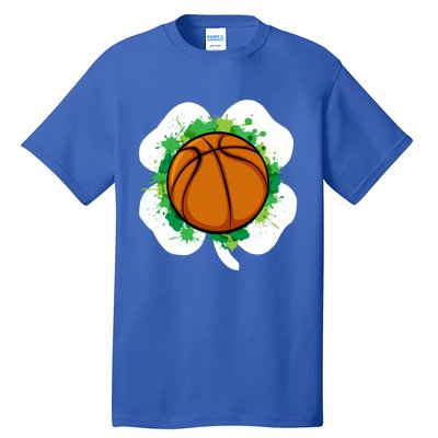 Basketball Ball Irish Shamrock Sport Funny St Patricks Day Gift Tall T-Shirt