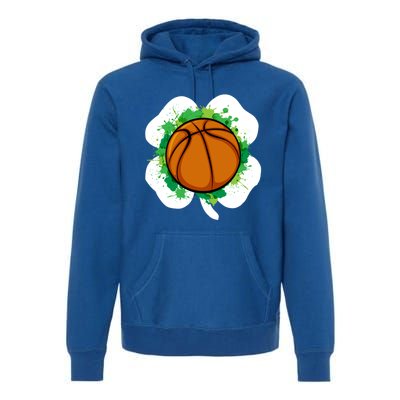 Basketball Ball Irish Shamrock Sport Funny St Patricks Day Gift Premium Hoodie