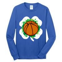 Basketball Ball Irish Shamrock Sport Funny St Patricks Day Gift Tall Long Sleeve T-Shirt