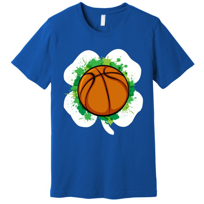 Basketball Ball Irish Shamrock Sport Funny St Patricks Day Gift Premium T-Shirt