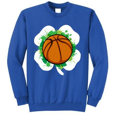 Basketball Ball Irish Shamrock Sport Funny St Patricks Day Gift Tall Sweatshirt