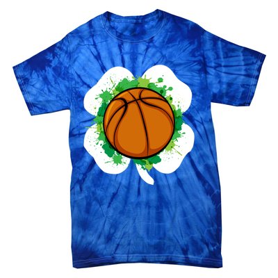 Basketball Ball Irish Shamrock Sport Funny St Patricks Day Gift Tie-Dye T-Shirt