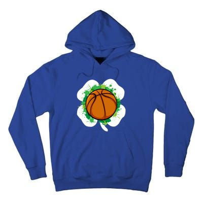 Basketball Ball Irish Shamrock Sport Funny St Patricks Day Gift Tall Hoodie