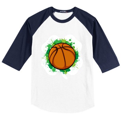 Basketball Ball Irish Shamrock Sport Funny St Patricks Day Gift Baseball Sleeve Shirt