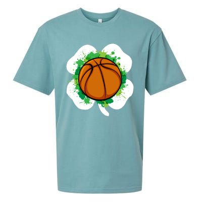 Basketball Ball Irish Shamrock Sport Funny St Patricks Day Gift Sueded Cloud Jersey T-Shirt