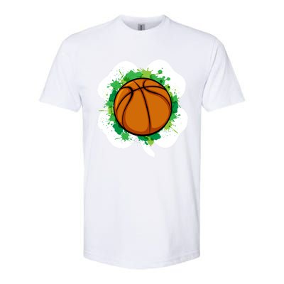 Basketball Ball Irish Shamrock Sport Funny St Patricks Day Gift Softstyle CVC T-Shirt