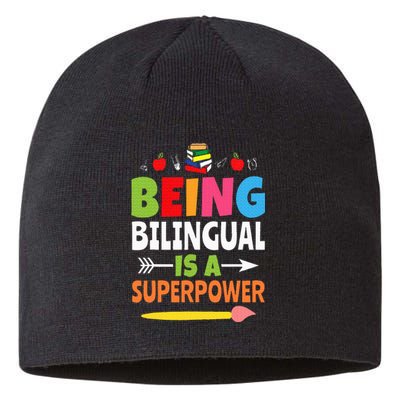 Being Bilingual Is A Superpower Back To School ESL Teacher Sustainable Beanie