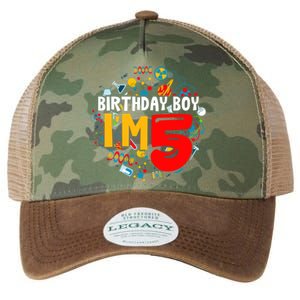 Birthday Boy IM 5 Years Old Gifts 5th Birthday Legacy Tie Dye Trucker Hat