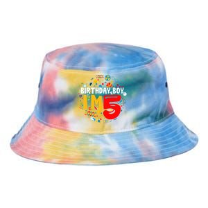 Birthday Boy IM 5 Years Old Gifts 5th Birthday Tie Dye Newport Bucket Hat