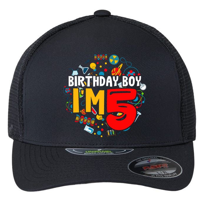 Birthday Boy IM 5 Years Old Gifts 5th Birthday Flexfit Unipanel Trucker Cap