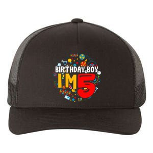 Birthday Boy IM 5 Years Old Gifts 5th Birthday Yupoong Adult 5-Panel Trucker Hat