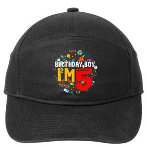 Birthday Boy IM 5 Years Old Gifts 5th Birthday 7-Panel Snapback Hat