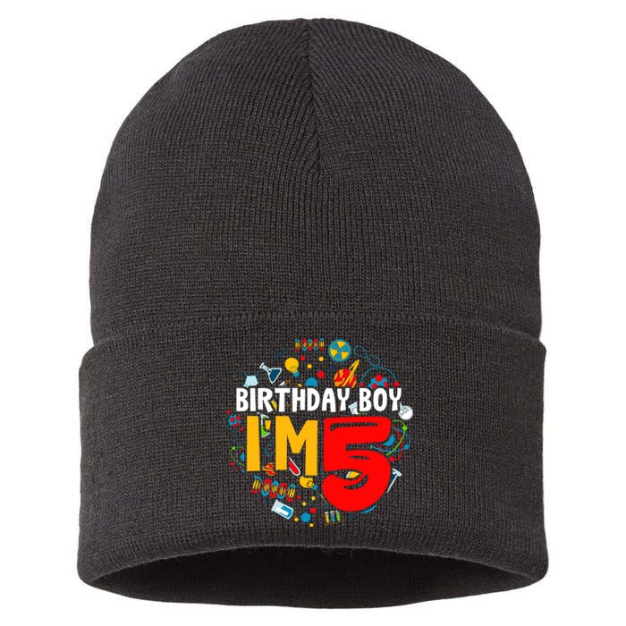 Birthday Boy IM 5 Years Old Gifts 5th Birthday Sustainable Knit Beanie