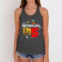 Birthday Boy IM 5 Years Old Gifts 5th Birthday Women's Knotted Racerback Tank