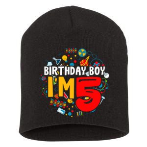 Birthday Boy IM 5 Years Old Gifts 5th Birthday Short Acrylic Beanie