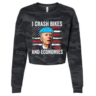 Biden Bicycle I Crash Bikes And Economies Cropped Pullover Crew