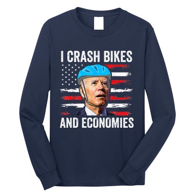 Biden Bicycle I Crash Bikes And Economies Long Sleeve Shirt