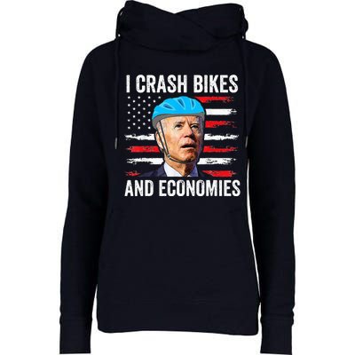 Biden Bicycle I Crash Bikes And Economies Womens Funnel Neck Pullover Hood